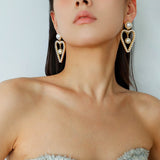 Vintage Inspired Large Heart Pearl Earrings - floysun
