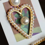 Vintage Inspired Large Heart Pearl Earrings - floysun