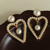 Vintage Inspired Large Heart Pearl Earrings - floysun