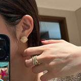 Vintage-Inspired Square Twist Diamond Stud Earrings - floysun
