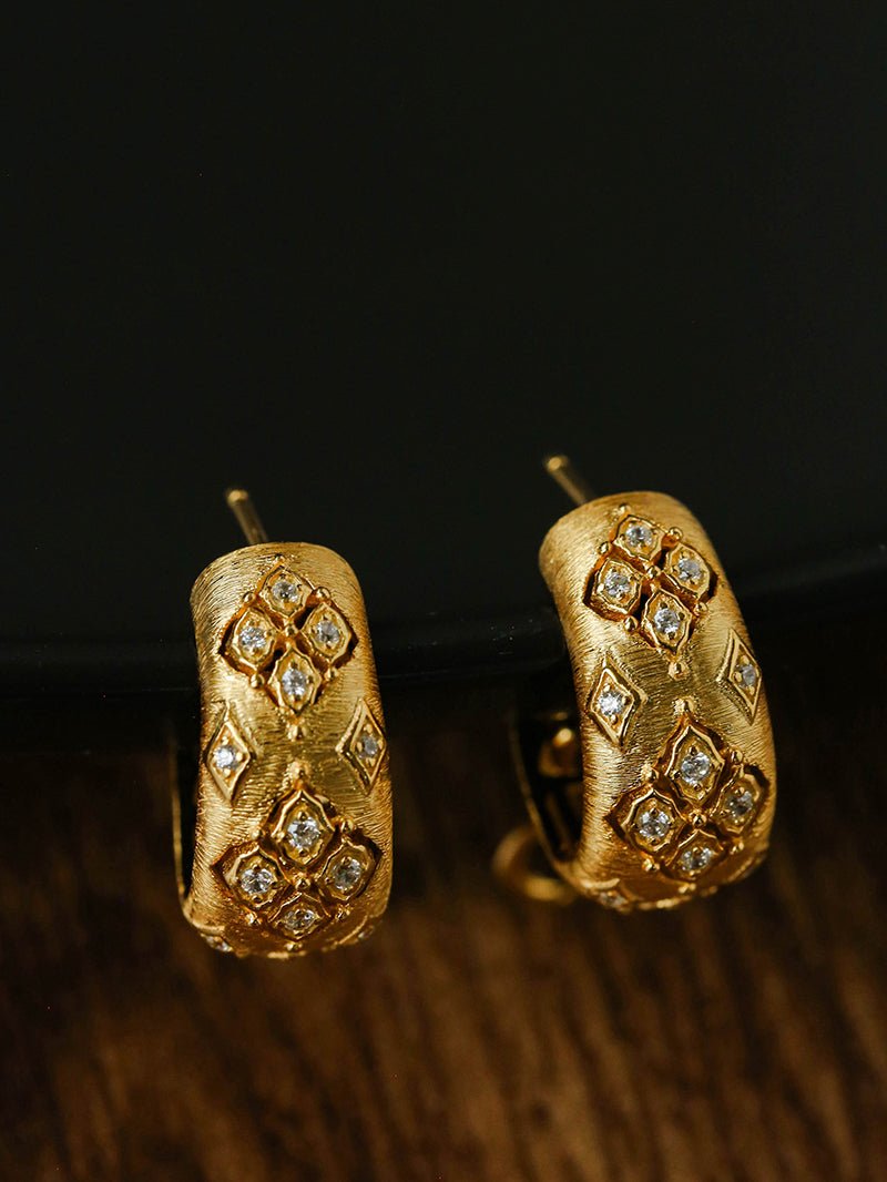 Vintage Italian Brushed Clover Earrings - floysun