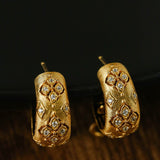 Vintage Italian Brushed Clover Earrings - floysun