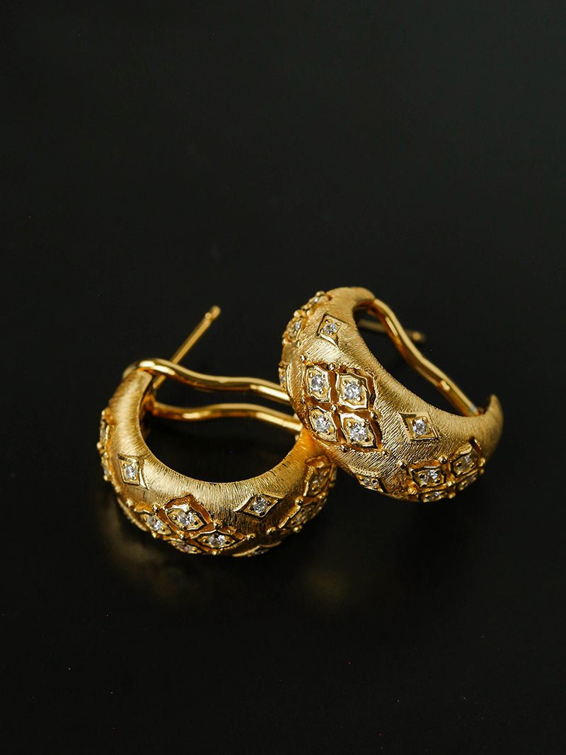 Vintage Italian Brushed Clover Earrings - floysun