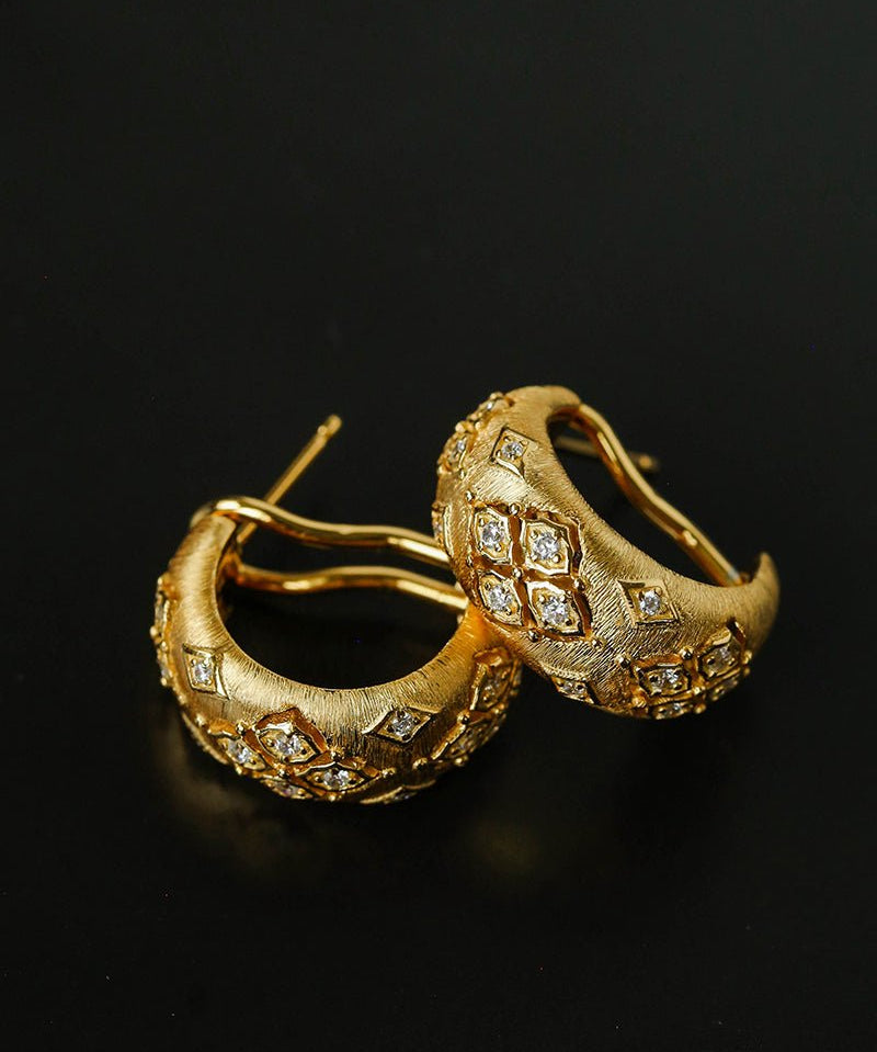 Vintage Italian Brushed Clover Earrings - floysun