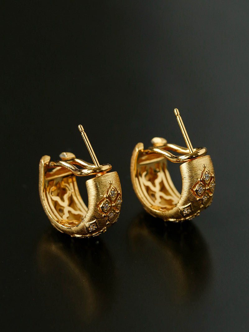 Vintage Italian Brushed Clover Earrings - floysun