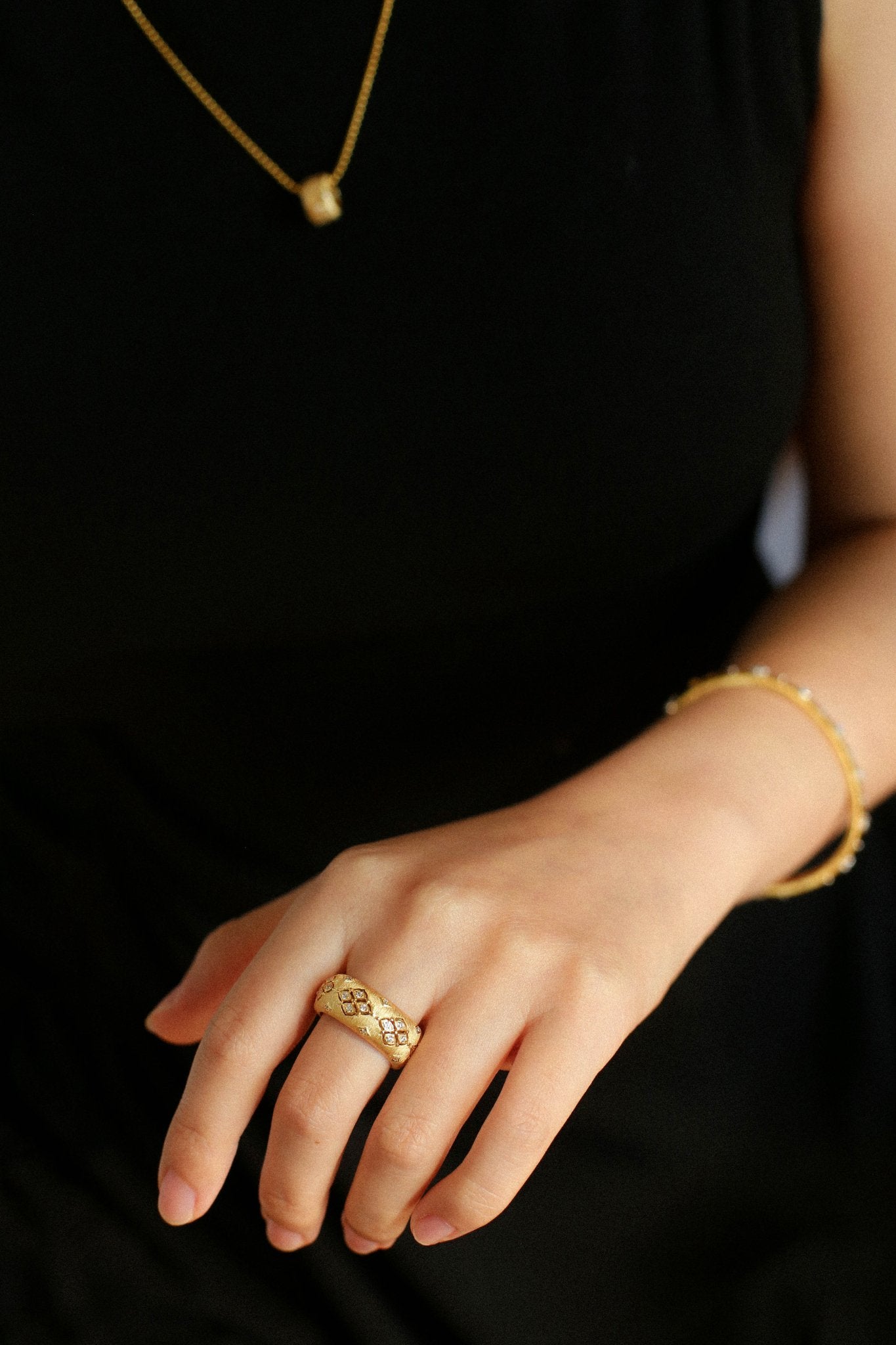 Vintage Italian Brushed Clover Ring - floysun