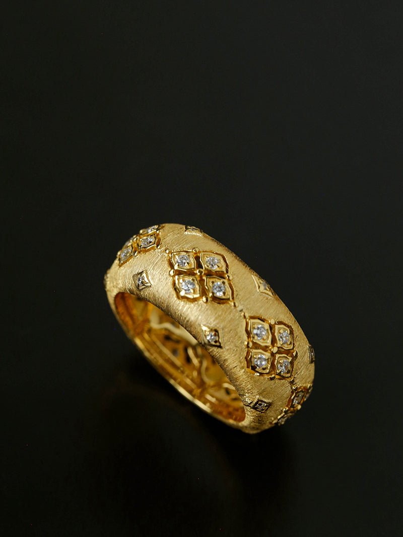 Vintage Italian Brushed Clover Ring - floysun