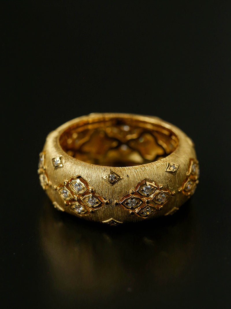 Vintage Italian Brushed Clover Ring - floysun