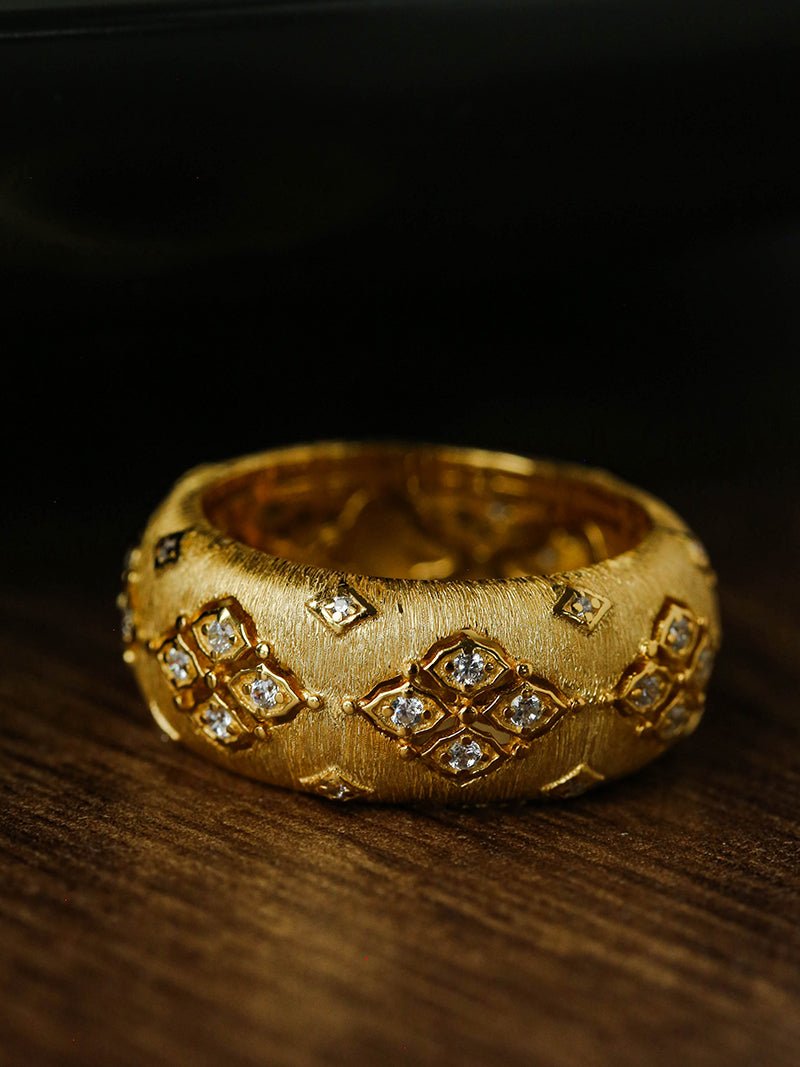 Vintage Italian Brushed Clover Ring - floysun