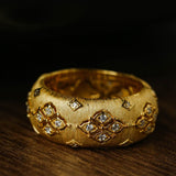Vintage Italian Brushed Clover Ring - floysun