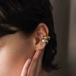 Vintage Japanese - Style 925 Silver Chunky C - Shaped Ear Cuff - floysun