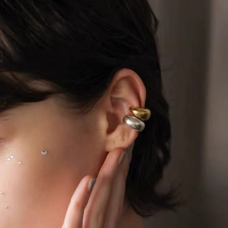 Vintage Japanese - Style 925 Silver Chunky C - Shaped Ear Cuff - floysun