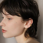 Vintage Japanese - Style 925 Silver Chunky C - Shaped Ear Cuff - floysun