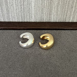 Vintage Japanese - Style 925 Silver Chunky C - Shaped Ear Cuff - floysun