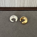 Vintage Japanese - Style 925 Silver Chunky C - Shaped Ear Cuff - floysun