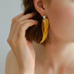 Vintage Leaf and Pearl Statement Earrings - floysun