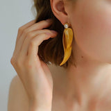 Vintage Leaf and Pearl Statement Earrings - floysun