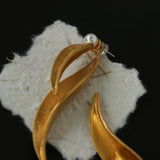 Vintage Leaf and Pearl Statement Earrings - floysun