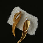 Vintage Leaf and Pearl Statement Earrings - floysun