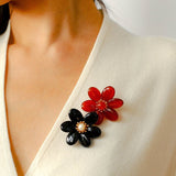 Vintage Natural Agate Flower Brooch - floysun