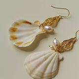 Vintage Ocean Shell Pearl Earrings - floysun