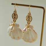 Vintage Ocean Shell Pearl Earrings - floysun