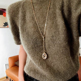 Vintage Oval Gemstone Long Necklace - floysun