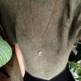 Vintage Oval Gemstone Long Necklace - floysun