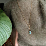 Vintage Oval Gemstone Long Necklace - floysun