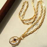Vintage Oval Gemstone Long Necklace - floysun