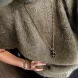 Vintage Oval Gemstone Long Necklace - floysun