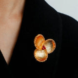 Vintage Palace Three - petal Flower Brooch - floysun