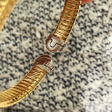 Vintage Pave Diamond Open Cuff Bracelet – Dual - Tone Gold & Silver - floysun