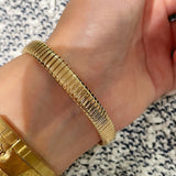 Vintage Pave Diamond Open Cuff Bracelet – Dual - Tone Gold & Silver - floysun