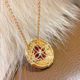 Vintage Regal Ruby Cabochon Pendant Necklace - floysun