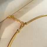 Vintage Regal Ruby Cabochon Snake Chain Necklace - floysun