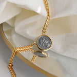 Vintage Roman Lady Luck Coin Pendant Necklace - floysun