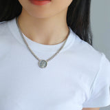 Vintage Roman Lady Luck Coin Silver Necklace - floysun