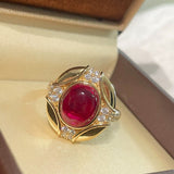 Vintage Ruby Cabochon Ring - floysun