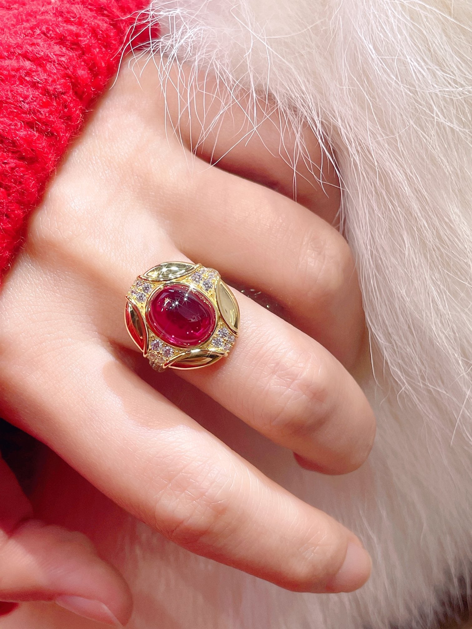 Vintage Ruby Cabochon Ring - floysun