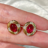 Vintage Ruby Royale Set – Stud Earrings - floysun