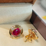 Vintage Ruby Royale Set – Stud Earrings - floysun
