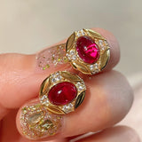 Vintage Ruby Royale Set – Stud Earrings - floysun