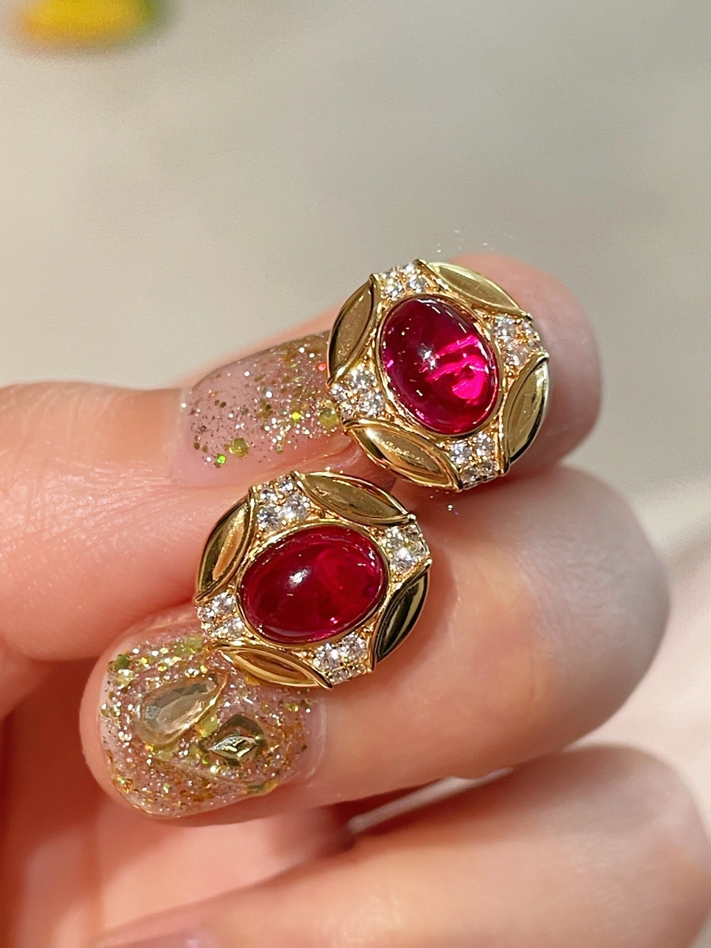 Vintage Ruby Royale Set – Stud Earrings - floysun