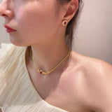 Vintage Ruby Royale Set – Stud Earrings - floysun