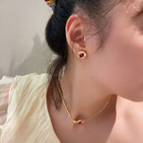 Vintage Ruby Royale Set – Stud Earrings - floysun