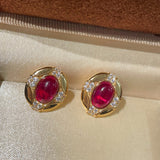 Vintage Ruby Royale Set – Stud Earrings - floysun