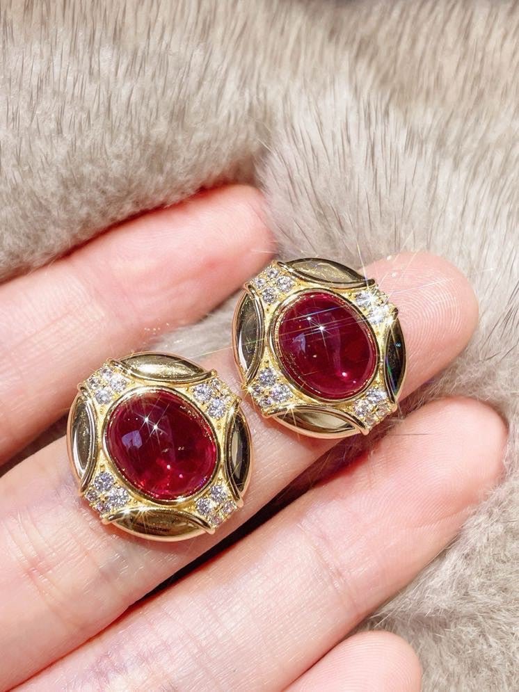 Vintage Ruby Royale Set – Stud Earrings - floysun