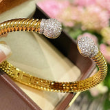 Vintage Spiral Pavé Open Bangle - floysun