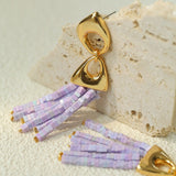 Vintage Swing Geometric Tassel Earrings - floysun
